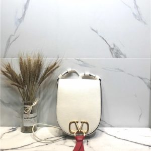 Valentino Medium Vring Crossbody Bag 8860 White