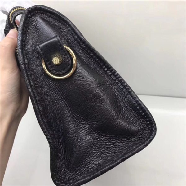 Balenciaga Classic Small Lambskin City Tote Bag 436 Black - Image 4