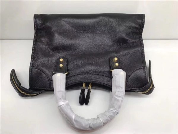 Balenciaga Classic Small Lambskin City Tote Bag 436 Black - Image 5