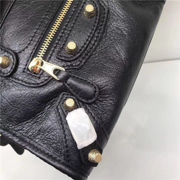 Balenciaga Classic Mini Lambskin City Tote Bag 437 Black - Image 8