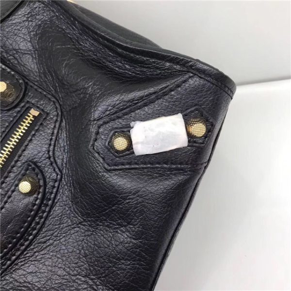 Balenciaga Classic Small Lambskin City Tote Bag 436 Black - Image 8