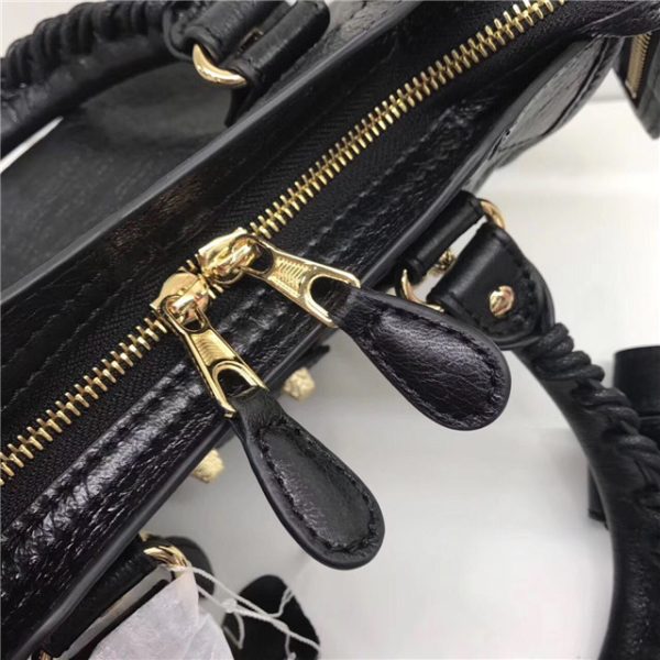 Balenciaga Classic Mini Lambskin City Tote Bag 437 Black - Image 9