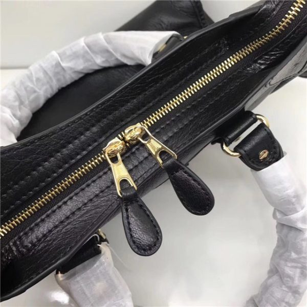 Balenciaga Classic Small Lambskin City Tote Bag 436 Black - Image 10