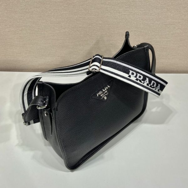 Prada Leather Hobo Bag Black - Image 3
