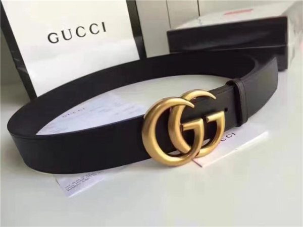 Gucci Leather Belt Replica with Double G Buckle (Varied Colors) - Image 4