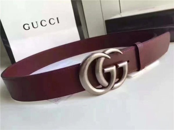 Gucci Leather Belt Replica with Double G Buckle (Varied Colors) - Image 67