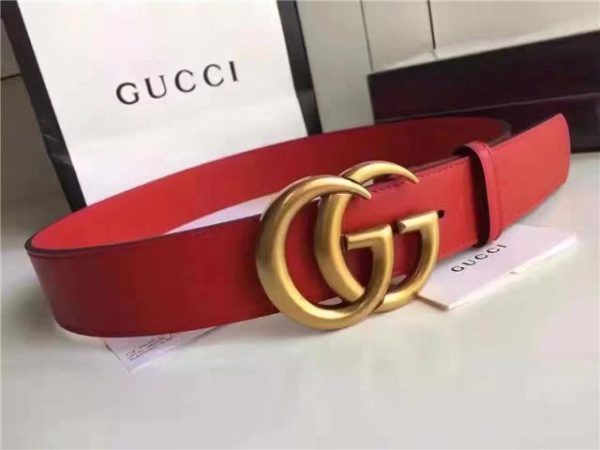 Gucci Leather Belt Replica with Double G Buckle (Varied Colors) - Image 76