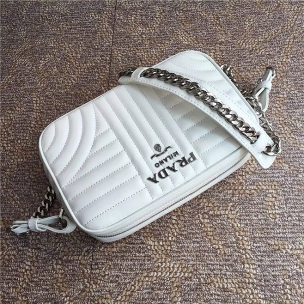 Prada Diagramme Leather Cross-Body Bag (Varied Colors) 1BD083 - Image 4