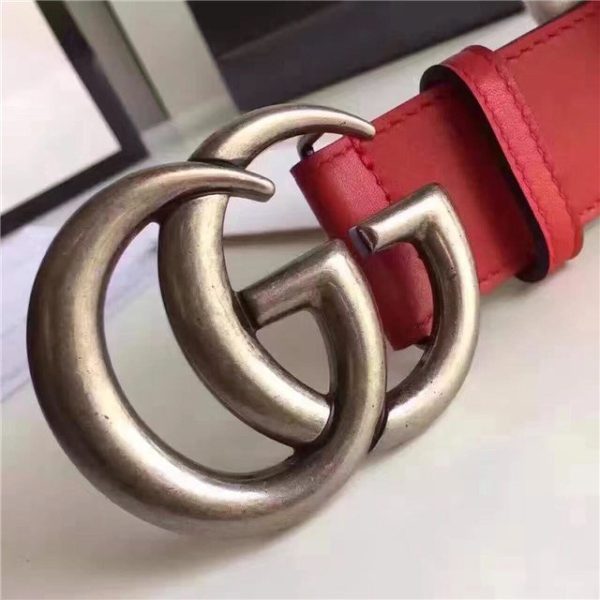 Gucci Leather Belt Replica with Double G Buckle (Varied Colors) - Image 86
