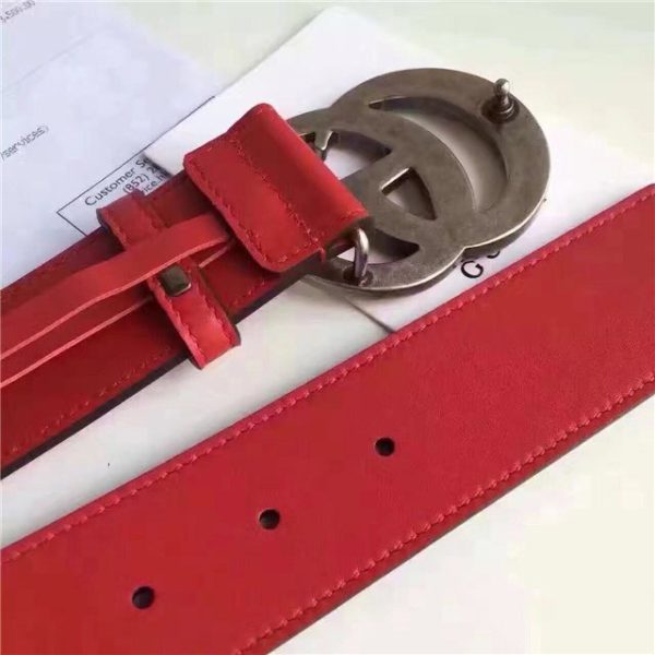 Gucci Leather Belt Replica with Double G Buckle (Varied Colors) - Image 88