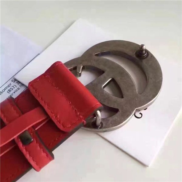 Gucci Leather Belt Replica with Double G Buckle (Varied Colors) - Image 89