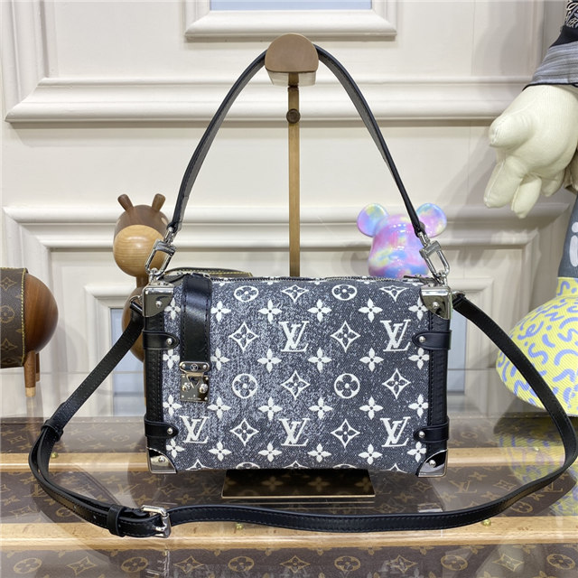 Replica Louis Vuitton Side Trunk Bag In Grey Monogram Denim M21460