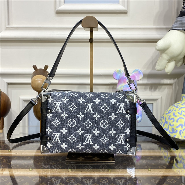 Replica Louis Vuitton Side Trunk Bag In Grey Monogram Denim M21460