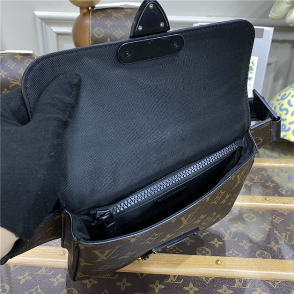 Louis Vuitton S Lock Sling Monogram Macassar Canvas Black - Image 11