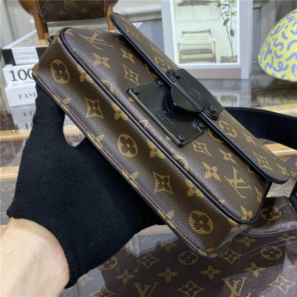 Louis Vuitton S Lock Sling Monogram Macassar Canvas Black - Image 6