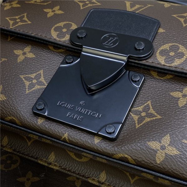 Louis Vuitton S Lock Sling Monogram Macassar Canvas Black - Image 8