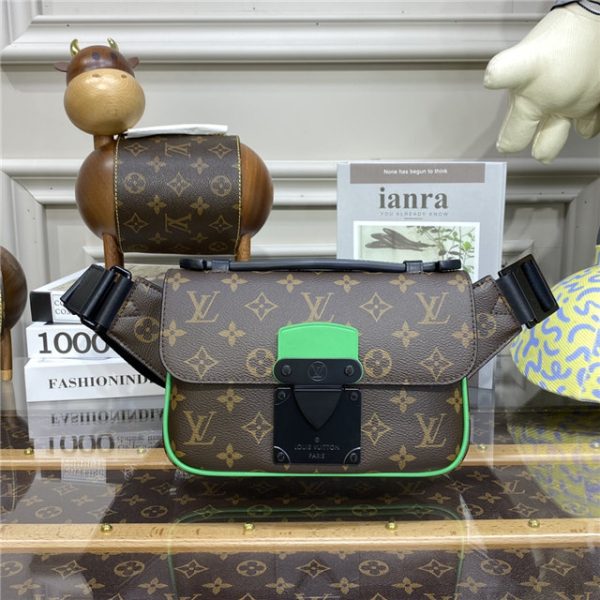 Louis Vuitton S Lock Sling Monogram Macassar Canvas (Varied Colors) - Image 3