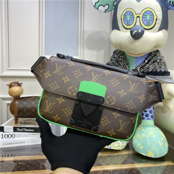 Louis Vuitton S Lock Sling Monogram Macassar Canvas (Varied Colors) - Image 4