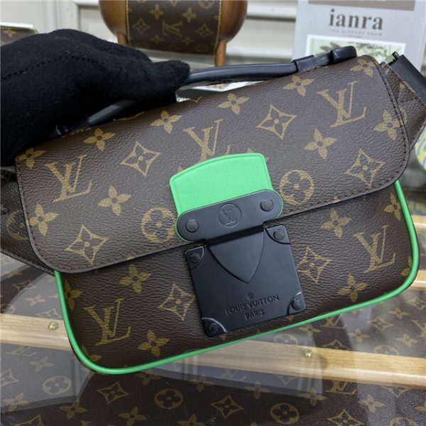 Louis Vuitton S Lock Sling Monogram Macassar Canvas (Varied Colors) - Image 8