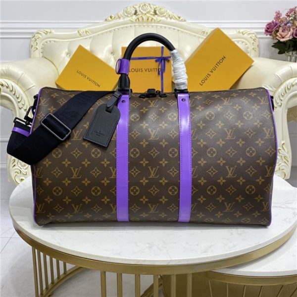 Louis Vuitton Keepall Bandouliere 50 Monogram Macassar Canvas Purple - Image 2
