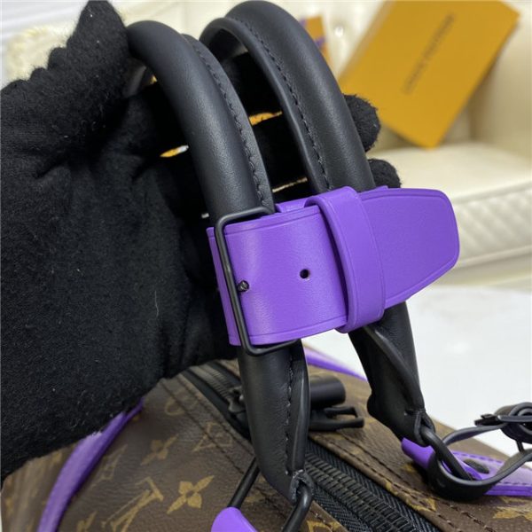 Louis Vuitton Keepall Bandouliere 50 Monogram Macassar Canvas Purple - Image 7