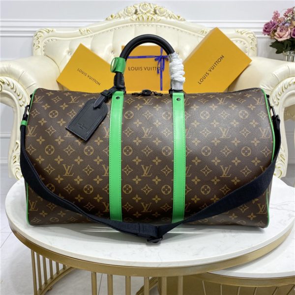 Louis Vuitton Keepall Bandouliere 50 Monogram Macassar Canvas Green - Image 2