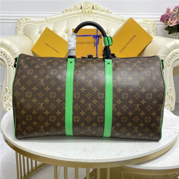 Louis Vuitton Keepall Bandouliere 50 Monogram Macassar Canvas Green - Image 4