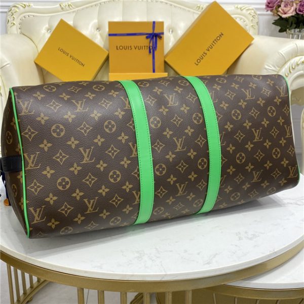 Louis Vuitton Keepall Bandouliere 50 Monogram Macassar Canvas Green - Image 5