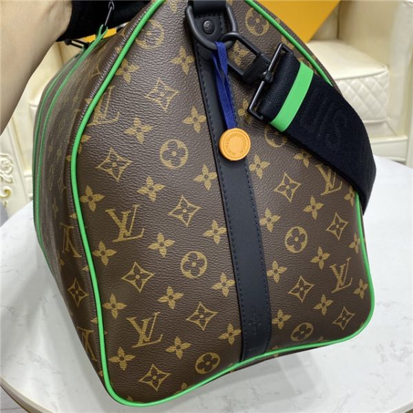 Louis Vuitton Keepall Bandouliere 50 Monogram Macassar Canvas Green - Image 6