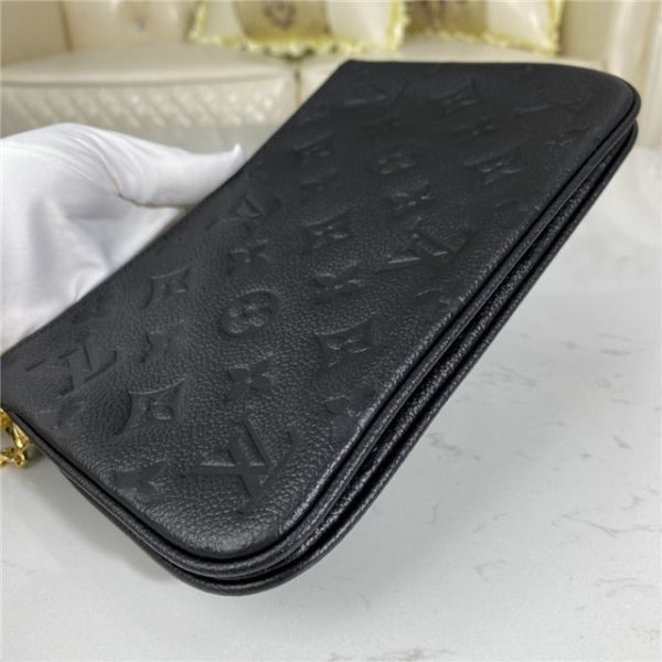 Louis Vuitton Double Zip Pochette Monogram Empreinte Leather Black - Image 5