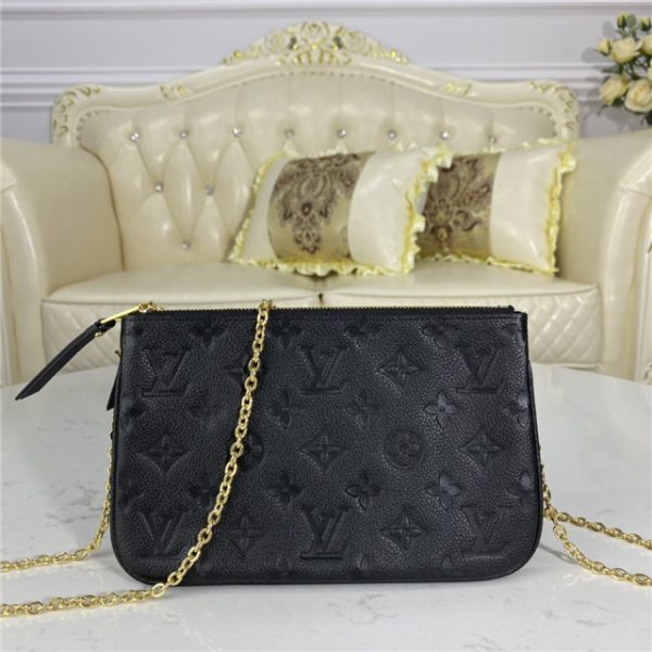 Louis Vuitton Double Zip Pochette Monogram Empreinte Leather Black - Image 2