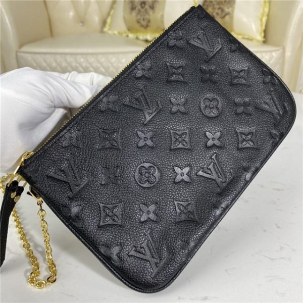 Louis Vuitton Double Zip Pochette Monogram Empreinte Leather Black - Image 6