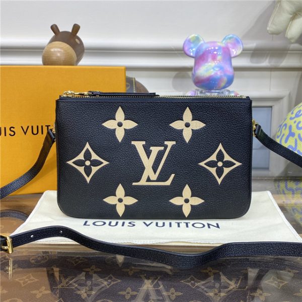 Louis Vuitton Double Zip Pochette Bicolor Monogram Empreinte Leather - Image 2