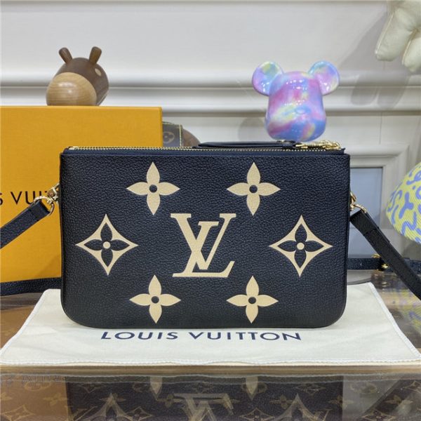 Louis Vuitton Double Zip Pochette Bicolor Monogram Empreinte Leather - Image 4