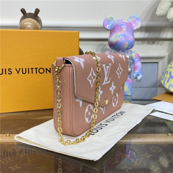 Louis Vuitton Pochette Felicie Bicolor Monogram Empreinte Leather Pink - Image 3