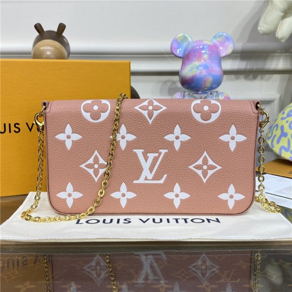 Louis Vuitton Pochette Felicie Bicolor Monogram Empreinte Leather Pink - Image 4