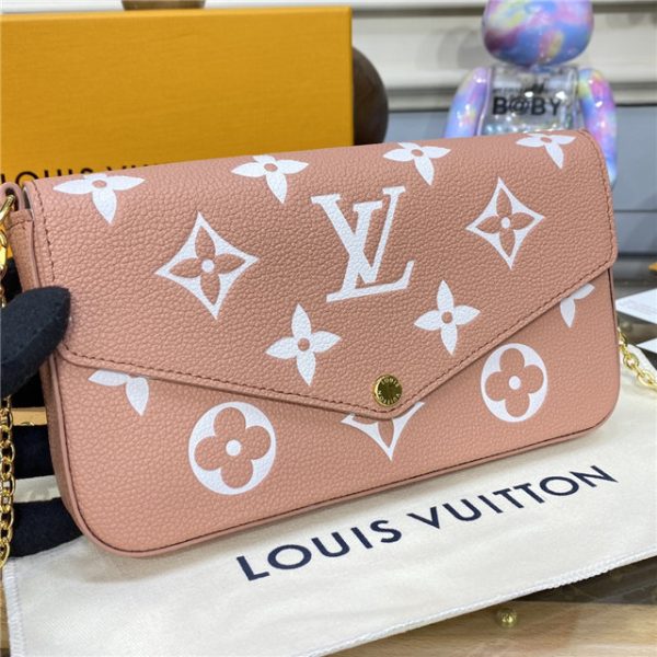 Louis Vuitton Pochette Felicie Bicolor Monogram Empreinte Leather Pink - Image 6
