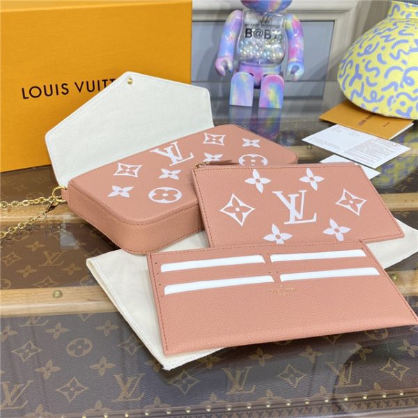 Louis Vuitton Pochette Felicie Bicolor Monogram Empreinte Leather Pink - Image 8