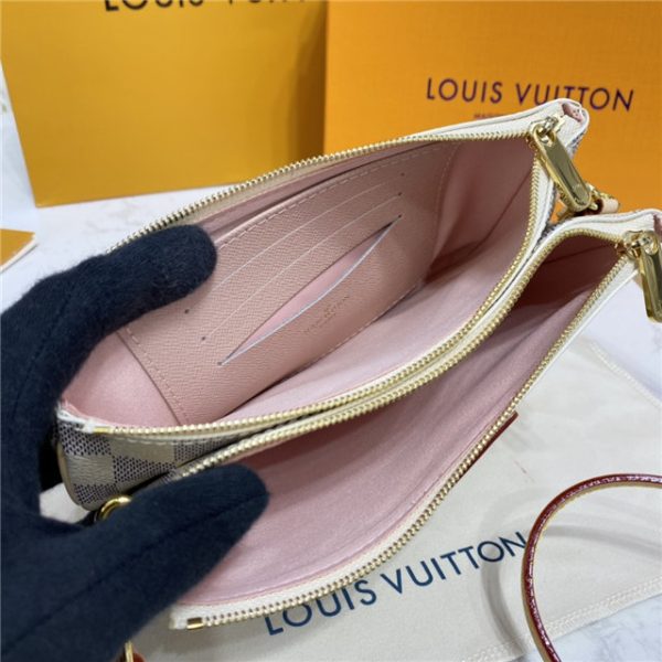 Louis Vuitton Double Zip Pochette Damier Azur - Image 12