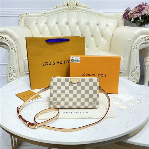 Louis Vuitton Double Zip Pochette Damier Azur - Image 3