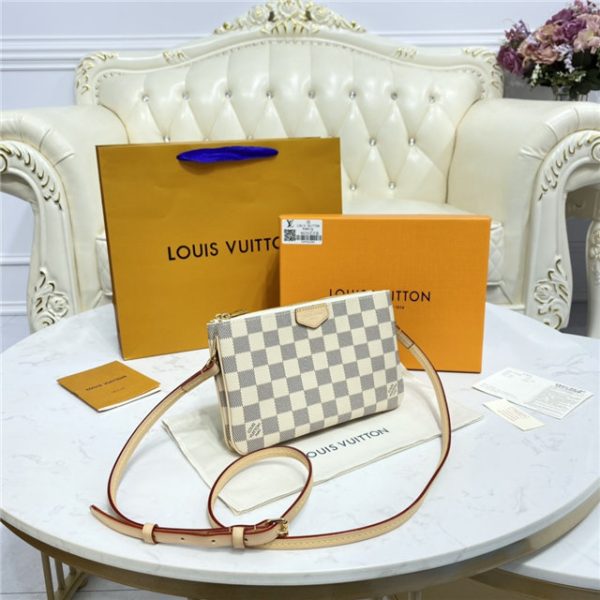 Louis Vuitton Double Zip Pochette Damier Azur - Image 4